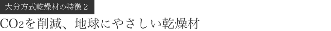 【大分方式乾燥材の特徴２】CO2を削減、地球にやさしい乾燥材